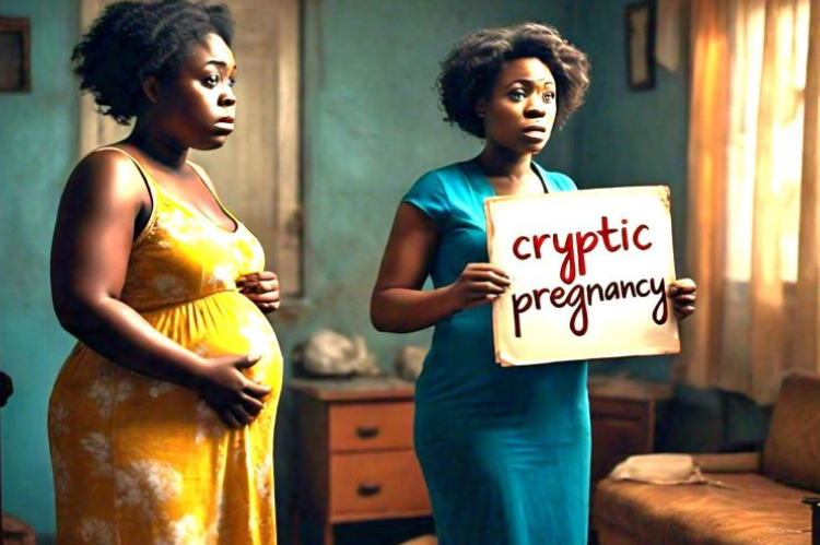 Cryptic pregnancy image explaining all you need to know about cryptic pregnancy.